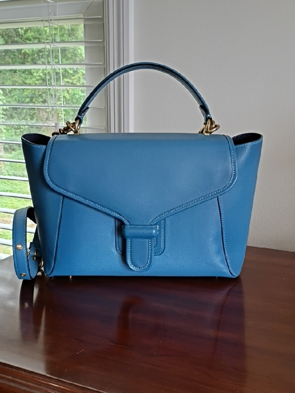 Coach Courier Blue Carryall Glovetanned Leather